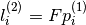 l^{(2)}_i = F p^{(1)}_i